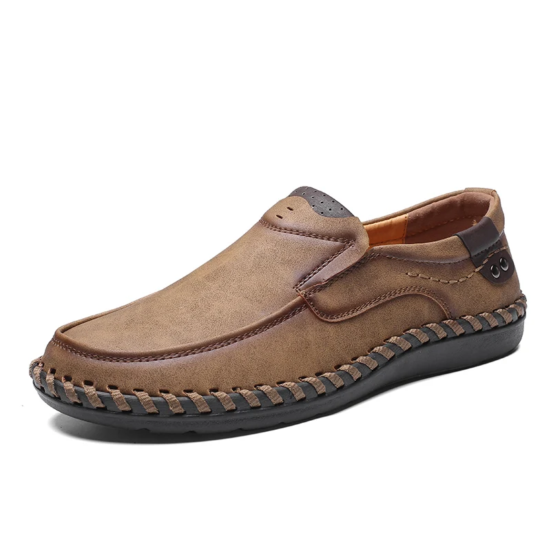 

2020 New Breathable Casual Shoes Loafers Men Shoes Quality Split Leather Shoes Men Flats Hot Sale Moccasins Shoes Big Size