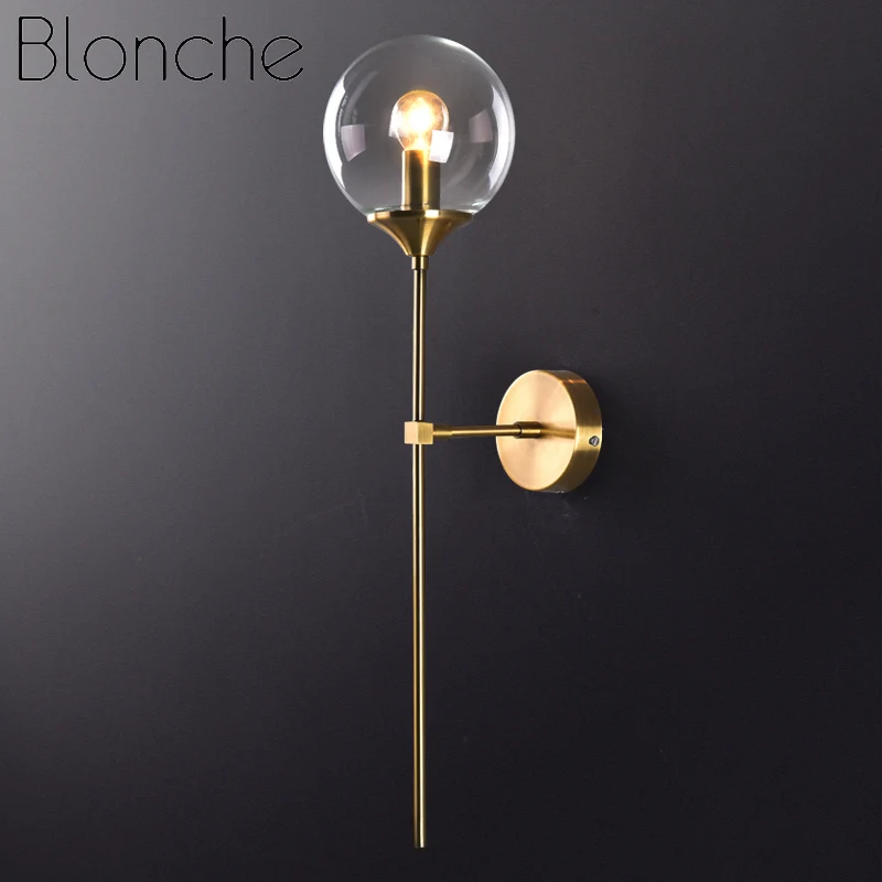 Modern LED Glass Wall Light Fixtures Indoor Wall Lamp Sconces for Living Room Bedroom Bedside Lamp Dining Room Home Lighting E14