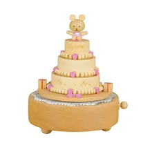 Деревянная цветная форма торта из бука, деревянная музыкальная шкатулка, подарок на день рождения, красивые музыкальные игрушки для малышей, подарок Xl