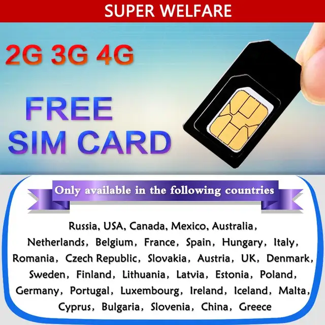 2g Gsm Sim Card Ireland UK Pre