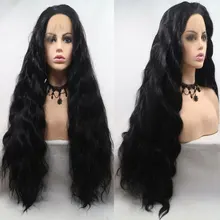 Парики из натуральных черных волнистых волос, плотность 150%, термостойкие волокна, свободная часть волос, синтетические волосы 13*3, парики на кружеве для женщин