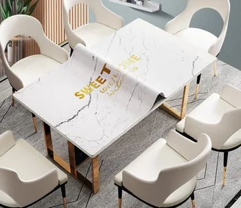 

Nordic Waterproof Thickening Table Cloth Coffee Table TV Home Kitchen Decor Oilproof Marbled Road Rectangular Table Cover LF928