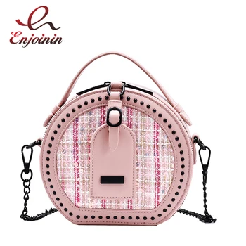 

Western Style Circular Chain Messenger Bag Women Wild Shoulder Bag Fashion Small Round Bag 2020 Women Purses Luxury Handbag