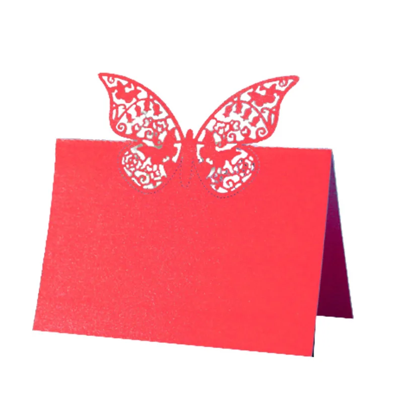 50pcs Butterfly Laser Cut Table Name Place Cards Lace Name Message Setting Card Seat Wedding Birthday Party Favor Table Decor