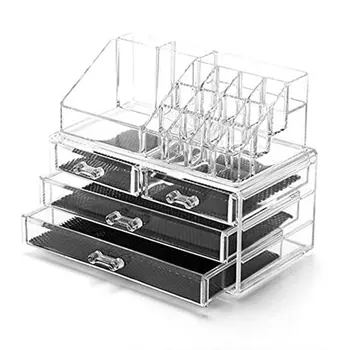 

Clear Transparent Plastic Home Drawer Desk Desktop Storage Box Organizer Acrylic Makeup Storage Case Organizer For Cosmetic