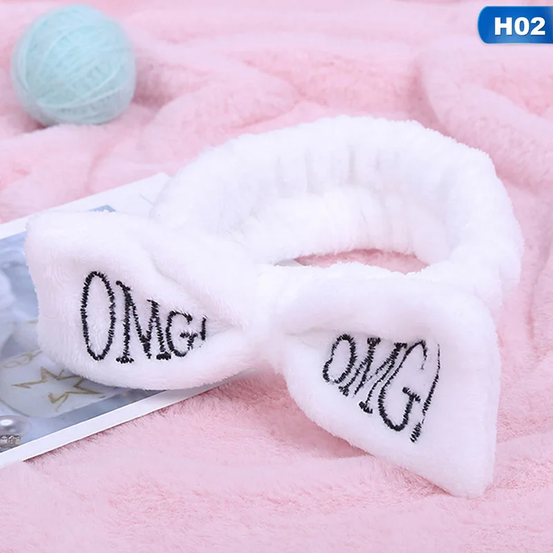 Новая буква "OMG" коралловый флис мягкий бант повязки для женщин девочек милый держатель волос повязки для волос аксессуары для волос