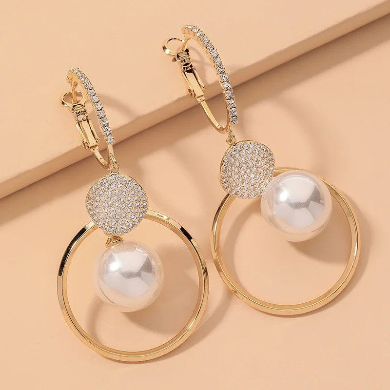 

Women's Earrings Gold Round Hoop Drop Earrings For Women 2020 Vintage Statement Geometric Circle Earrings Trend Female Jewelry