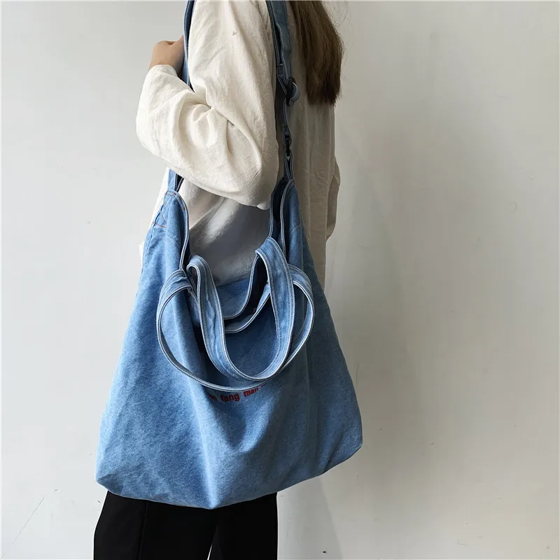 dans Moeras haar sac à main femme 2020 denim shoulder bag handtasche jeans tote bag  schoudertas big crossbodly bag tassen dames women handbags - AliExpress