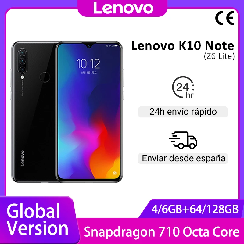 Глобальная версия Lenovo K10 Примечание (Z6 Lite) смартфон 6 ГБ 128 Snapdragon 710 3 дюймов тройной