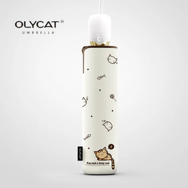 OLYCAT полностью автоматическая трехслойная печать с милым котенком модные узоры УФ и ветрозащитный детский и женский зонтик