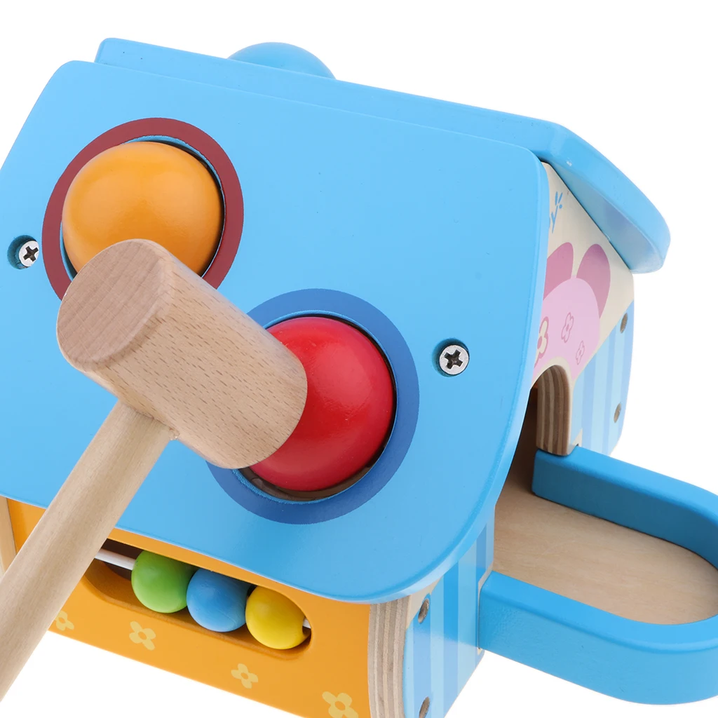Montessori Ball Hammering Digital Clock Beads Counting Baby Toddler Preschool Early Learning Toy Play Activity