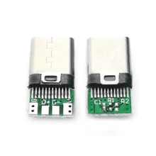 

10Pcs USB 2.0 Type C 24 Pins Connector Male Socket Adapter To Solder Wire PCB Board