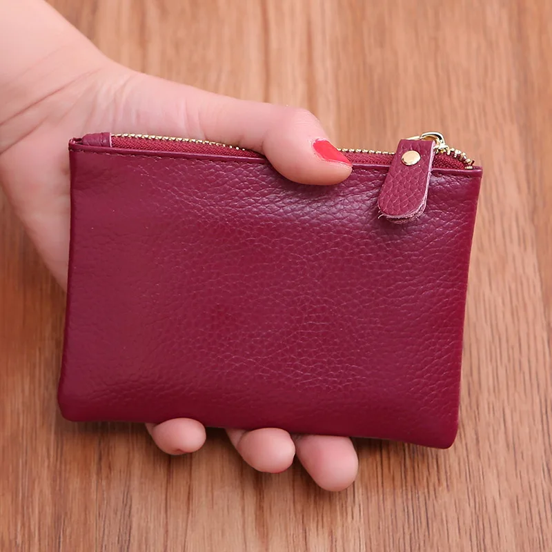 Женский мини-кошелек Zero, мужской кожаный кошелек, сумка для карт, маленький кошелек Zero, кошелек - Цвет: Бургундия