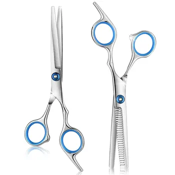 

2Pcs Professional Hair Cutting Barber Thinning Styling Tools Hair Scissors Kits Stainless Steel Salon Hairdressing Shears Cutter