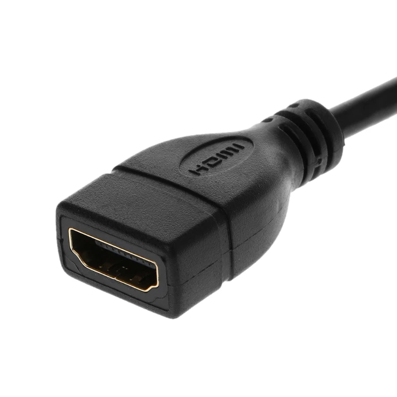 Угловой позолоченный мини кабель HDMI Мама с углом 90 градусов штырь гнездо для HDTV