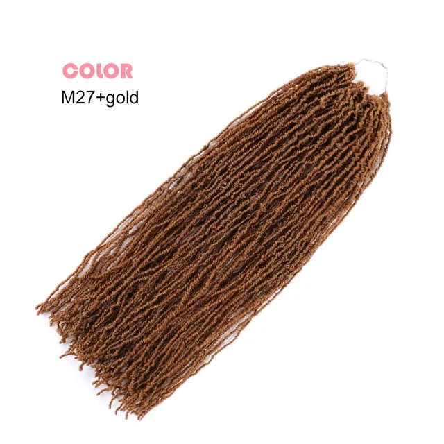 Faux Micro Locs Crochet Hair 16 Inch Sister Locks Hair Extensions Natural Curly DreadLocks Mini African Roots Black Brown Red M27-gold