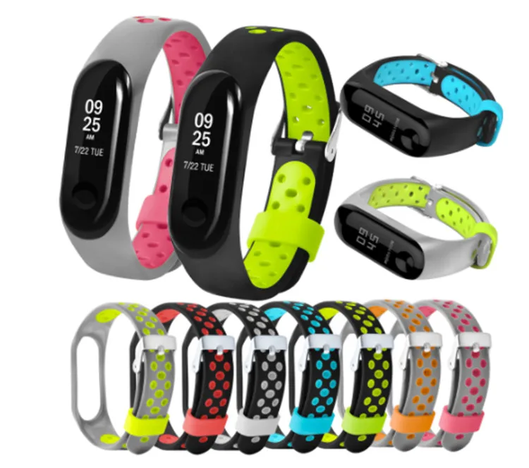 Ремешок силиконовый для Xiaomi Mi Band 4 mi band 3/4 цветной сменный Браслет наручных часов