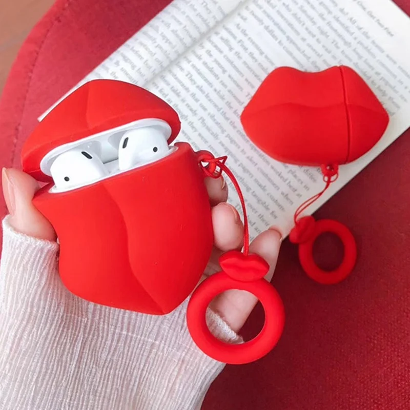 Модный чехол для наушников с сексуальными губами для AirPods, защитный чехол, аксессуары для наушников с Bluetooth, зарядная коробка