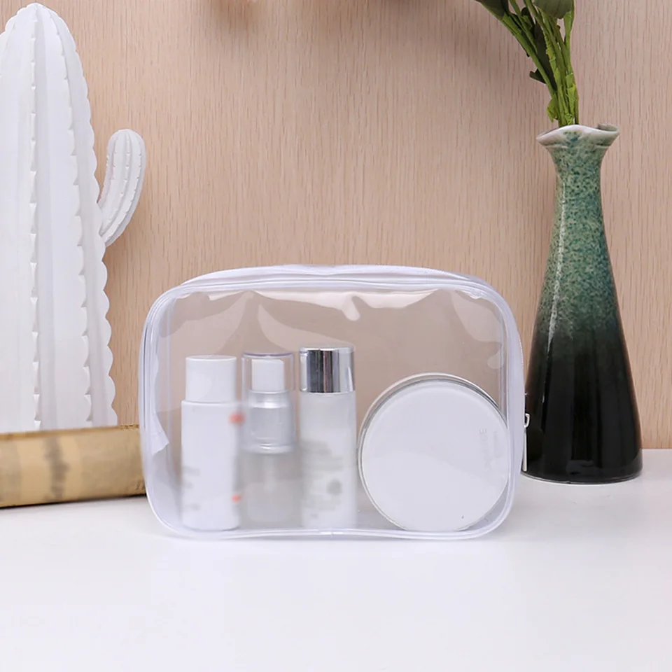 4PC Set Zipper Toiletry Carry Pouch Clear PVC Toiletry Bag Waterproof Cosmetic Makeup Bag Organizer Case Multi-Sizes