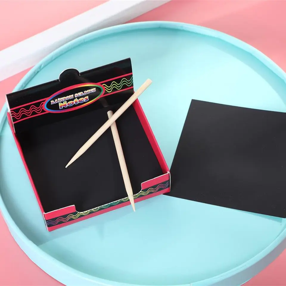 scratch art box of rainbow mini notes