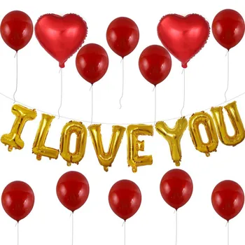 

21Pcs/set Valentine's Day Letter Balloon Concise Balloon Wedding Decoration Aluminum Foil Balloon Set 1