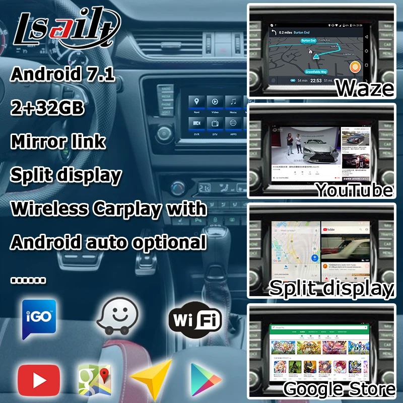 Коробка интерфейса Android / carplay для Skoda Rapid Kodiaq 6 5 8 &quotMIB MQB discover pro коробка