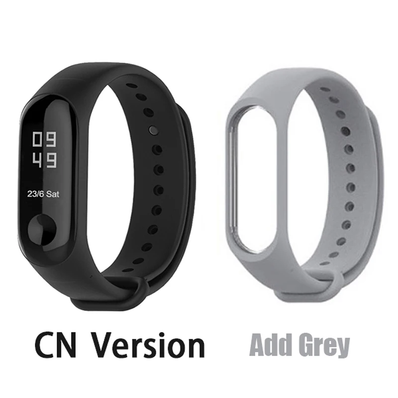 CN add gray strap Xiaomi Mi группа 3 4 глобальная Версия смарт-Браслет фитнес-браслет часы 3 большой сенсорный экран сообщение время сердечно - Цвет: CN add gray strap