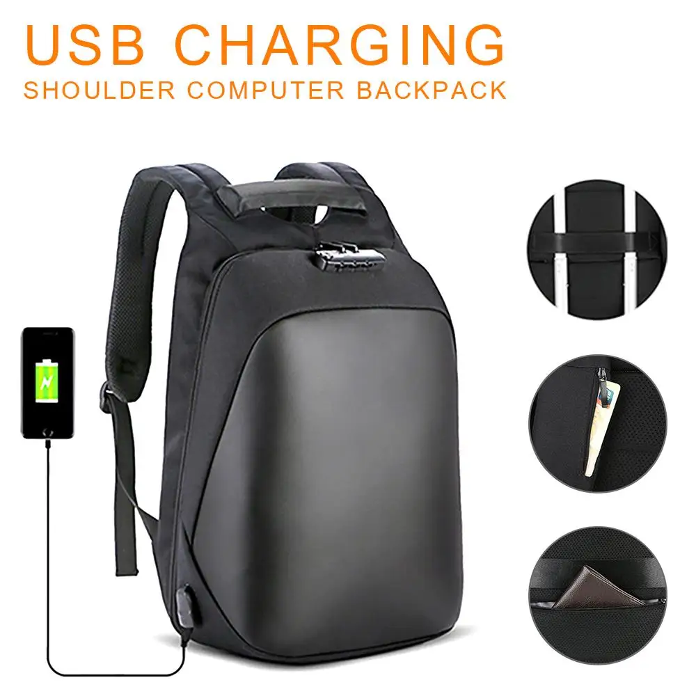 

Laptop Bag Exquisite Comfortable Usb2.0 Waterproof Customs Lock Wild External Carrying Case Backpack Shopping Men Women Nylon
