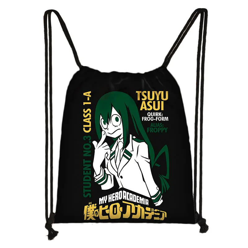 japanese anime Boku No Hero Academia drawstring bag My Hero Academia casual backpack teenager storage bag women men travel bags - Цвет: skdmyhero01