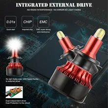 8-по бокам 3D H1 H7 светодиодный фар Conversion Kit лампы высокой Мощность 6500K H7 H8 H11 360 градусов для рассеивания тепла быстрое охлаждение 2 предмета