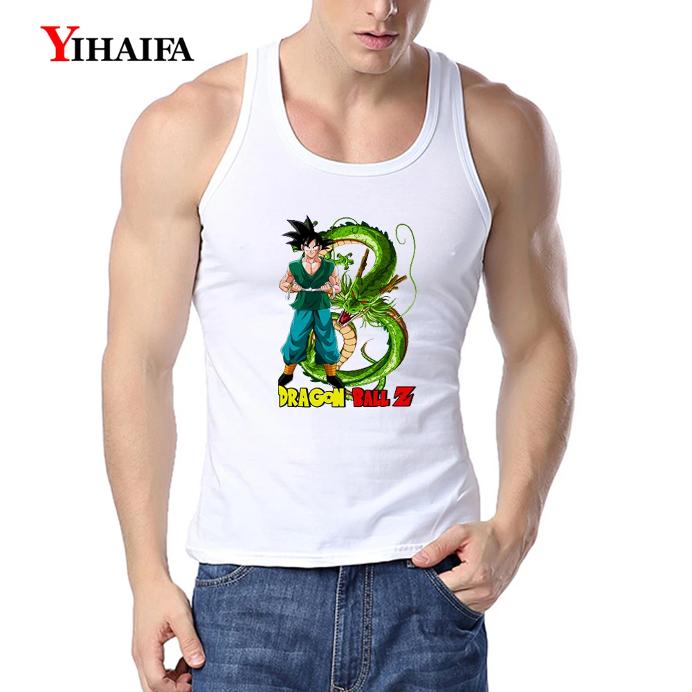 

YIHAIFA 2020 Mens Workout Shirts Gym Clothing Anime Goku Graphics Singlet Bodybuilding Summer Fitness Men Tank Top