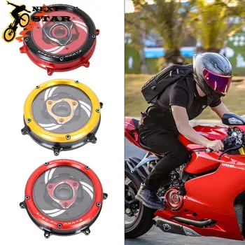 

Motorcycle CNC Transparent Clutch Protection Case Cover For Ducati 959 1199 1299 Panigale 2012-2014 2015 2016 2017 2018 2019