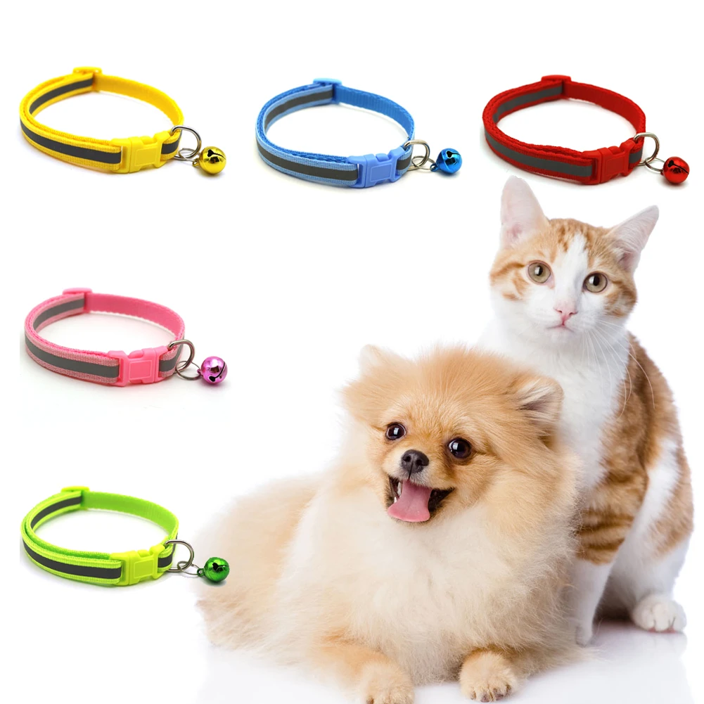 Pet воротники ожерелье Светоотражающий ошейник с колокольчиками для малых и