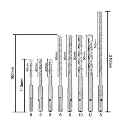8 шт. 5-12 мм Твердосплавный Наконечник электрический молоток сверло по бетону бит Бур SDS + электрический молоток сверло по бетону набор