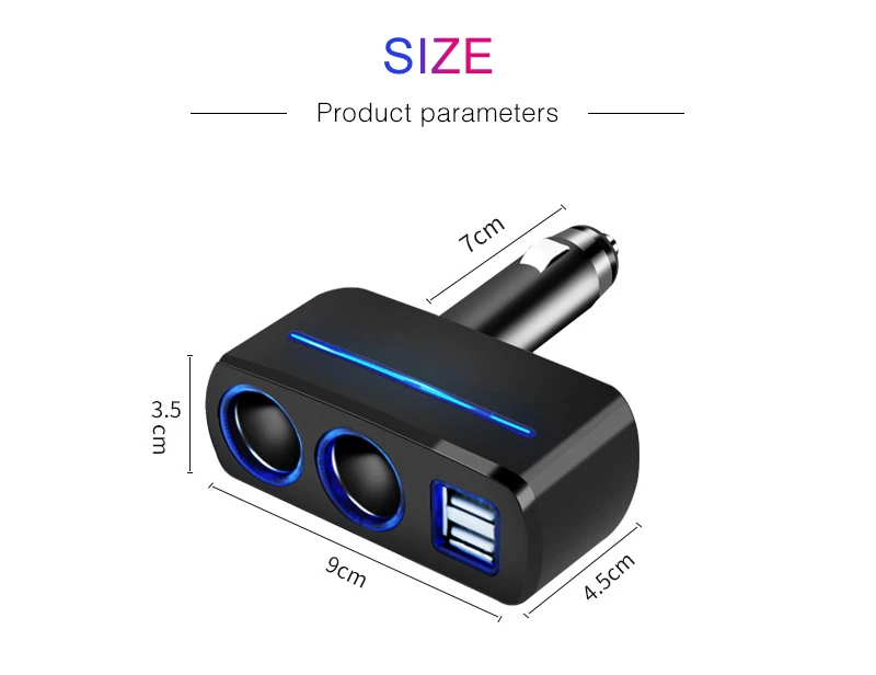 5V 3.1A двойной зарядное устройство USB и адаптер прикуривателя с светодиодный подсветкой быстрое зарядное устройство для iPhone для samsung Unviersal портативный