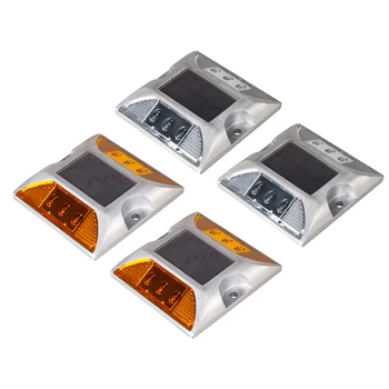 

2pcs/set Waterproof 6LED Practical Classic Outdoor Solar Road Stud Light Multi-functional Warning Ground Path Lamp