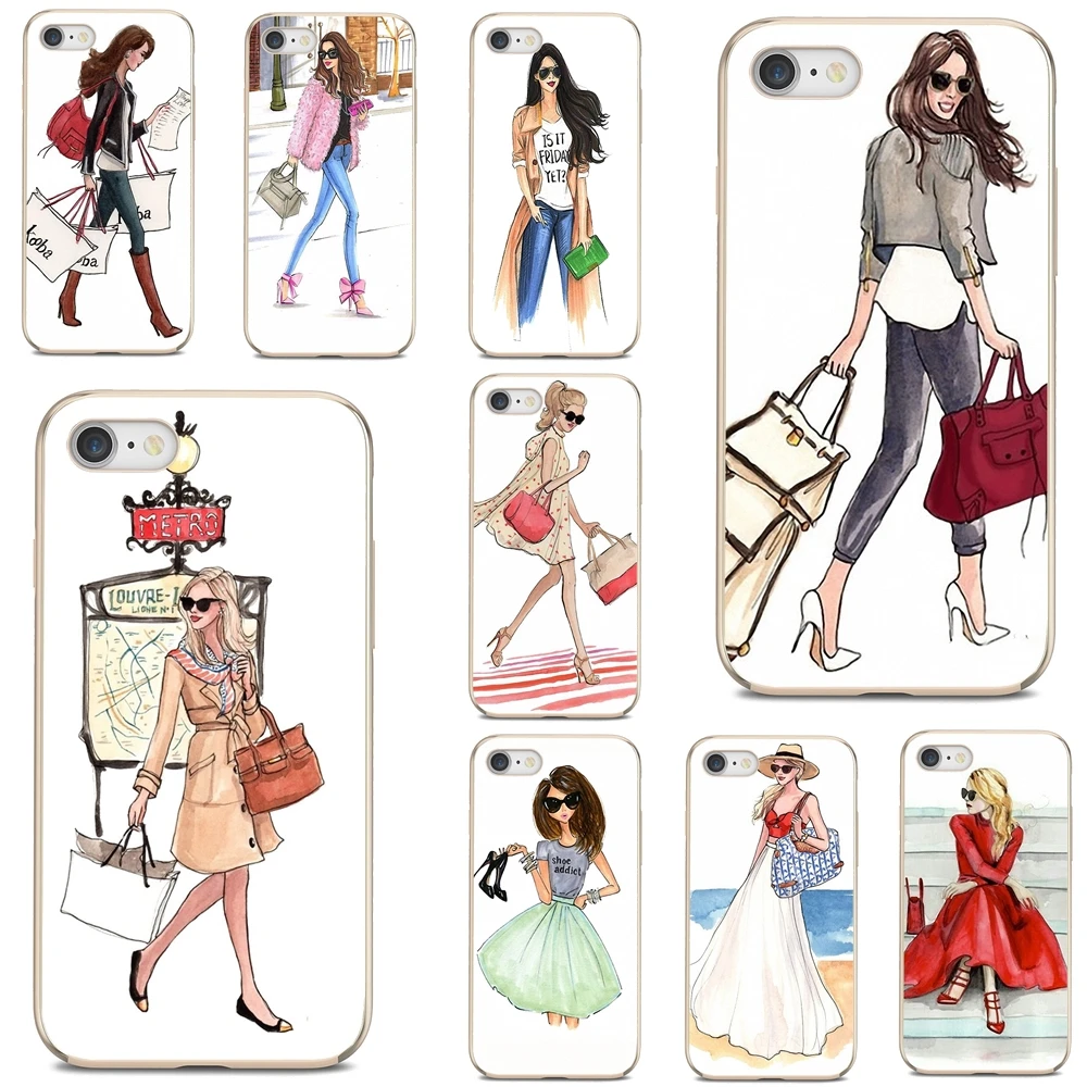 New Fashionable Dress Shopping Girl For Huawei Nova 2 2i 3 3i Y3 Y5 Y6 Y7 Y9 Prime 2015 2016 2017 2018 2019 Soft Shell Case | Мобильные
