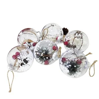 

9pcs Christmas Tree Pendant Transparent Plastic Christmas Balls Xmas Hanging Decoration Children Toys for Home Office Shop Mixed