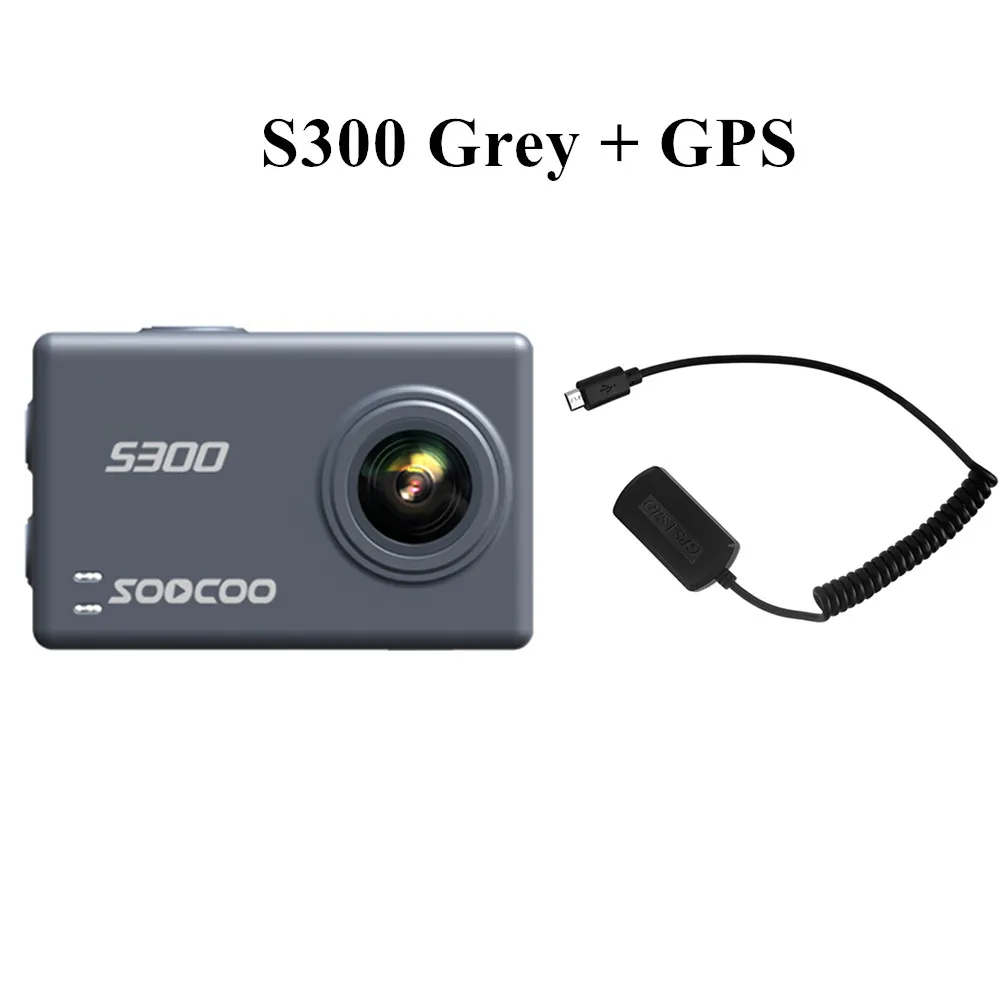 Оригинальная Спортивная камера SOOCOO S300 Ultra HD 1080P 4K 30fps IMX377 с WiFi голосовым управлением, Экшн-камера, уличная камера - Цвет: Grey with GPS