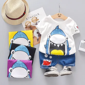 

2020 New Summer Kids Baby Boys Clothes Sets 2pcs Cartoon Children Clothing T Shirt Short Pants Sport Suit Outfit 2 3 4 5 Years