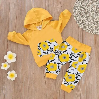 

Baby Girl Clothes Winter Autumn Pure Cotton Hoodie Long Sleeve Pants Set Toddler Kid Outfits