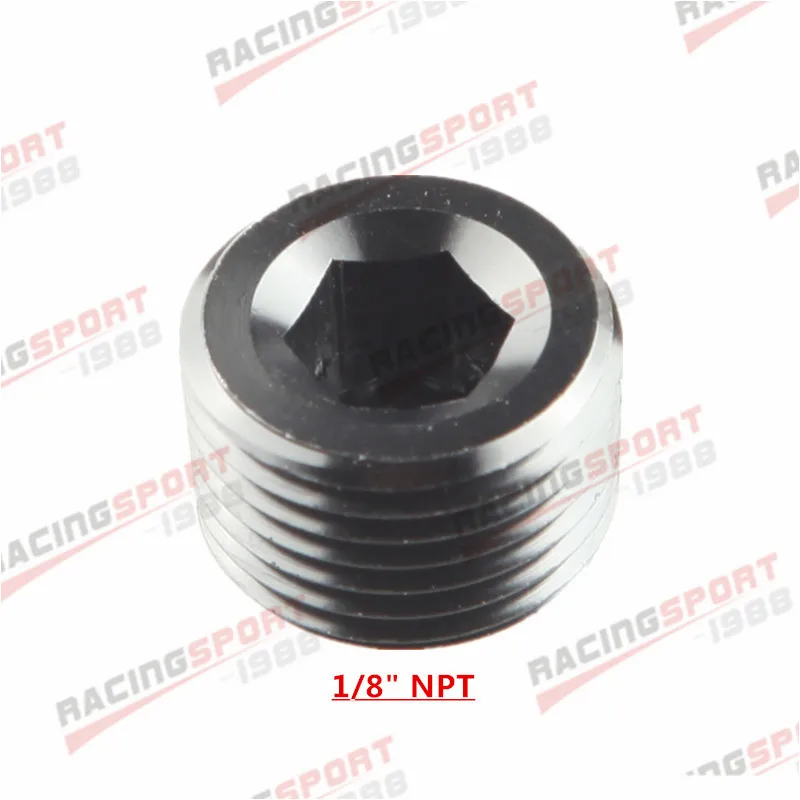 BLACK 1/1" 1/8" 1/" 3/8" 1/" 3/4" " NPT труба резьба Аллен розетка алюминиевая заглушка - Цвет: BLACK