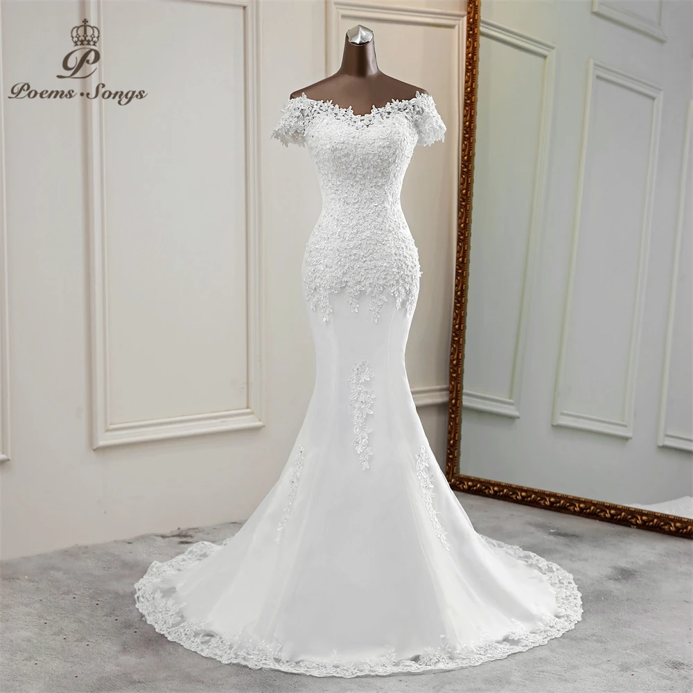 Sexy wedding dress 2020 appliques flower robe de mariee elegant bride dress lace wedding gowns beautiful  mermaid bridal gown