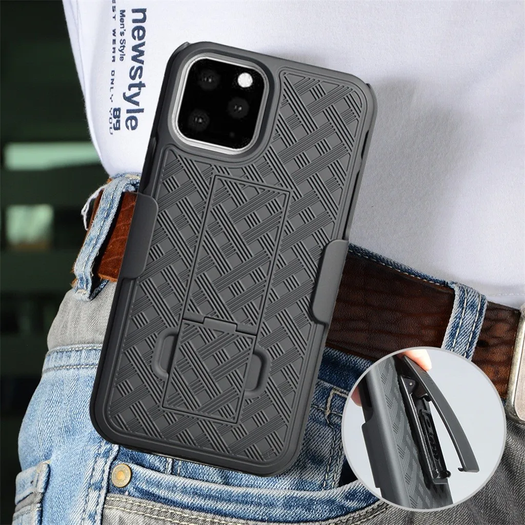 20# чехол для iPhone 11pro 5,8 дюймов Чехол черный тонкий твердый чехол из поликарбоната Чехол Зажим для ремня для IPhone 11Pro задняя крышка телефона