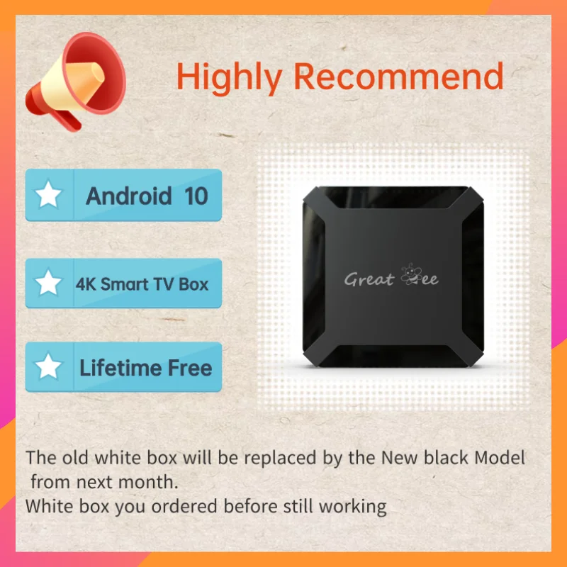2022 Bestseller Great Bee TV Box for IPTV Most Popular Set-Top boxes And Stable Arabic Free For Life | Электроника