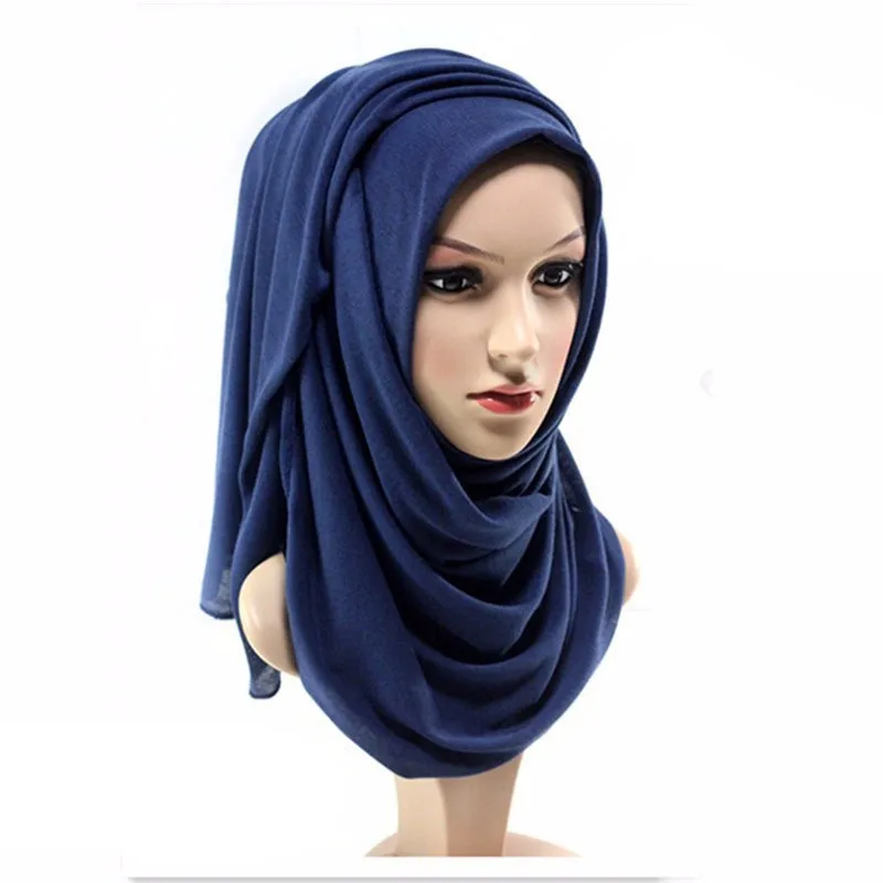 Мусульманский головной платок для женщин осень зима сплошной цвет подшарф хиджаб головной убор дамы исламский головной платок
