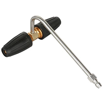 

Double-Head Turbo Nozzle Aluminum Lotus Rotary Nozzle 1/4 Quick Plug Double-Head Rotary Dedicated Cleaning Gutter