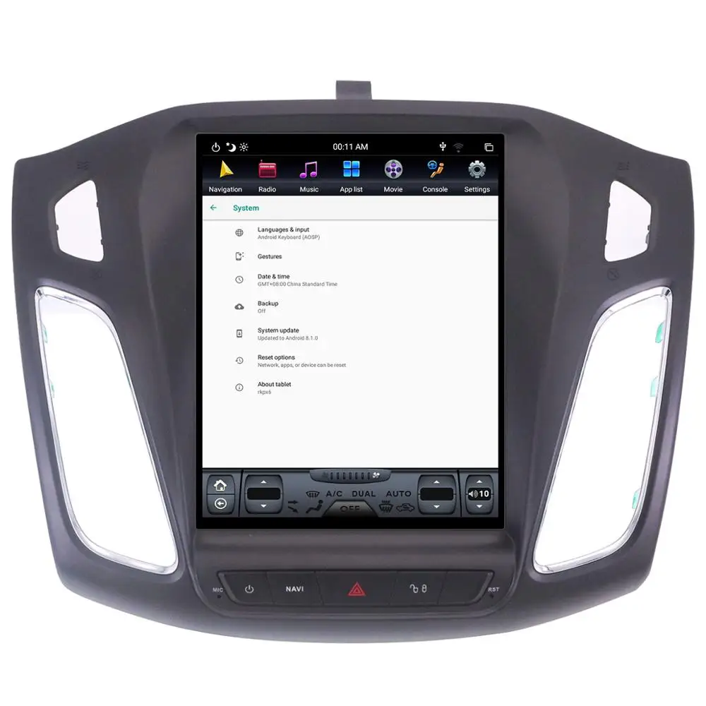 Cheap Android 9.0 Tesla Style Car Radio Vertical Screen For Ford Focus 2012-2018 GPS Navigation Recorder Multimedia No CD Player 1