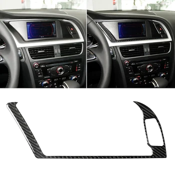 

For Audi A4 B8 A5 Q5 Accessories Carbon Fiber Car Interior Navigation Air Conditioning CD Control Panel LHD RHD Styling Stickers