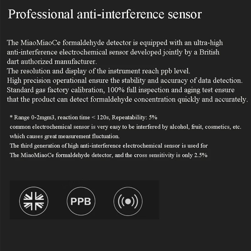 Xiaomi Mijia Miaomiaoce детектор формальдегида перезаряжаемый излишки напоминают температуру и влажность ЖК-дисплей умный детектор воздуха